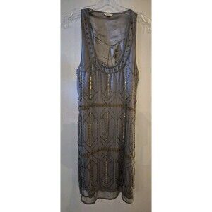 Fossil Rare Beaded 1920s Style Flapper Dress Vintage Large